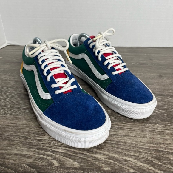 Vans Old Skool Unisex Color Block Blue Green Yellow Red Men 6.5 Woman 8 Shoes - Picture 2 of 11